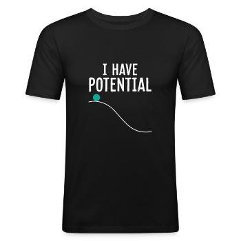 Physique Physique Potentiel enseignant Cadeau drôle - T-shirt près du corps Homme - noir - Devant - Nik (191cm)