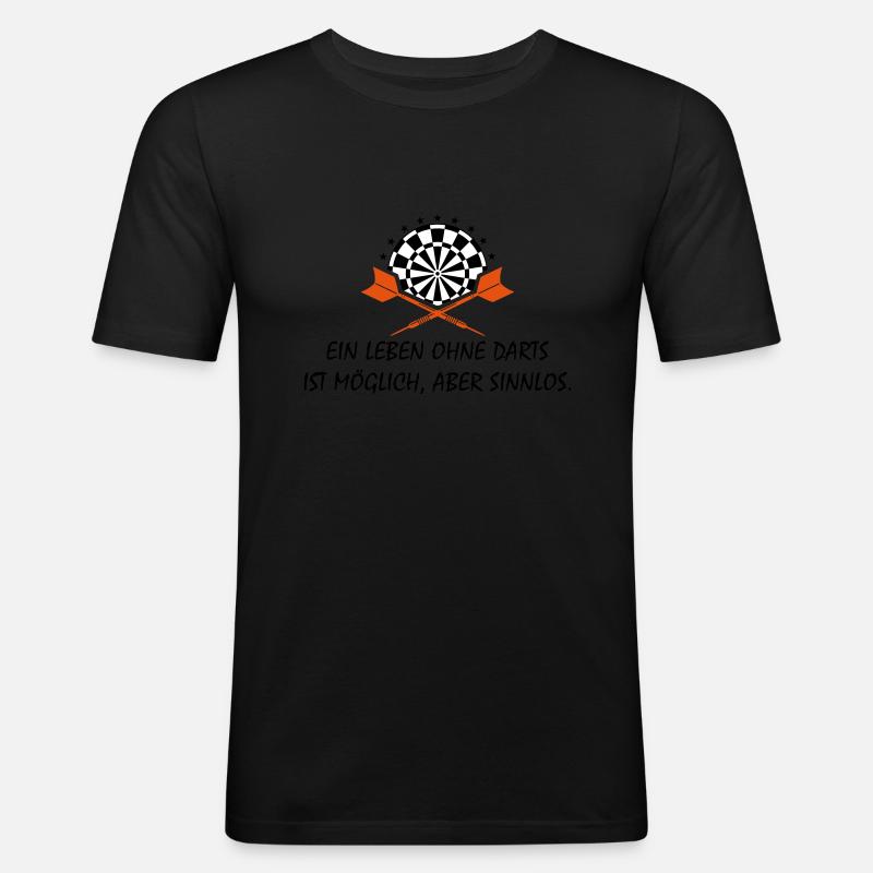 Ein Leben ohne Darts - Männer Slim Fit T-Shirt - Schwarz