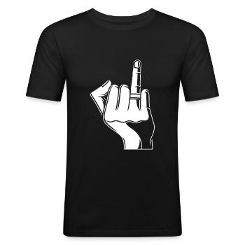 Hand mit Ehering, ringfinger hochzeit verlobt - Männer Slim Fit T-Shirt - Schwarz - Vorne - Nik (191cm)