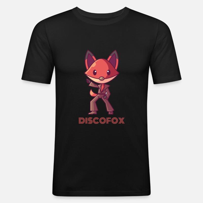 Discofox, fuchs tanzen tänzer disco - Männer Slim Fit T-Shirt - Schwarz
