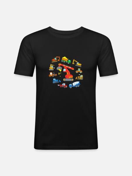 Vehicles construction site - Men's Slim Fit T-Shirt - black