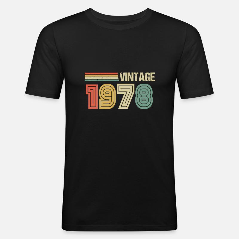44. Geburtstag 1978 Vintage Geburtstagsgeschenk - Männer Slim Fit T-Shirt - Schwarz