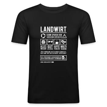 Bauernhof Bauer Landwirtschaft Lustiger Landwirt - Männer Slim Fit T-Shirt - Schwarz - Vorne - Nik (191cm)