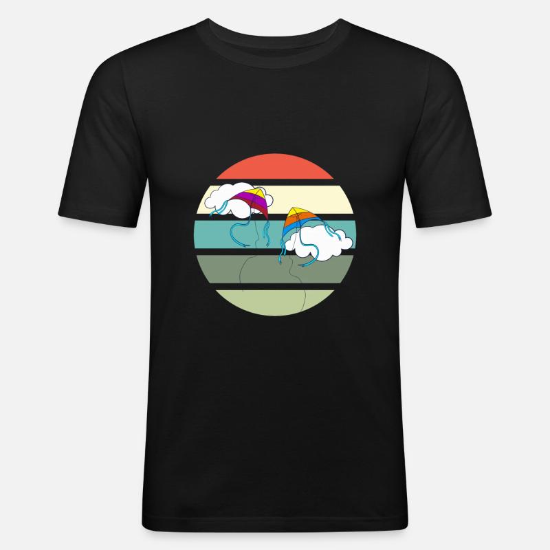 Drachen fliegen lassen - Kitesurfer - Männer Slim Fit T-Shirt - Schwarz