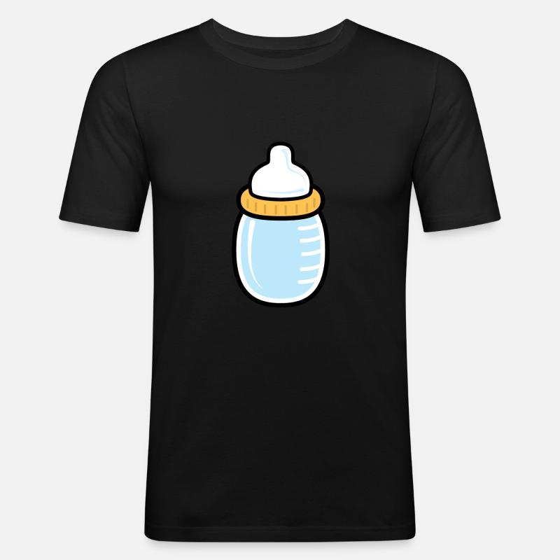 Bébé Bottle - Idée cadeau de bébé - T-shirt près du corps Homme - noir