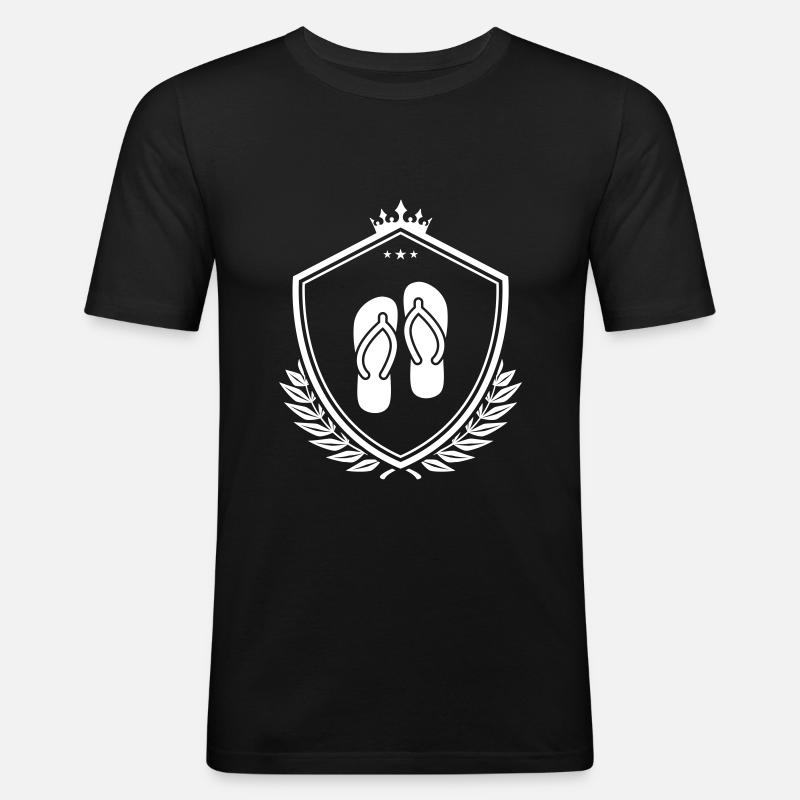 Badelatschen icon - Männer Slim Fit T-Shirt - Schwarz
