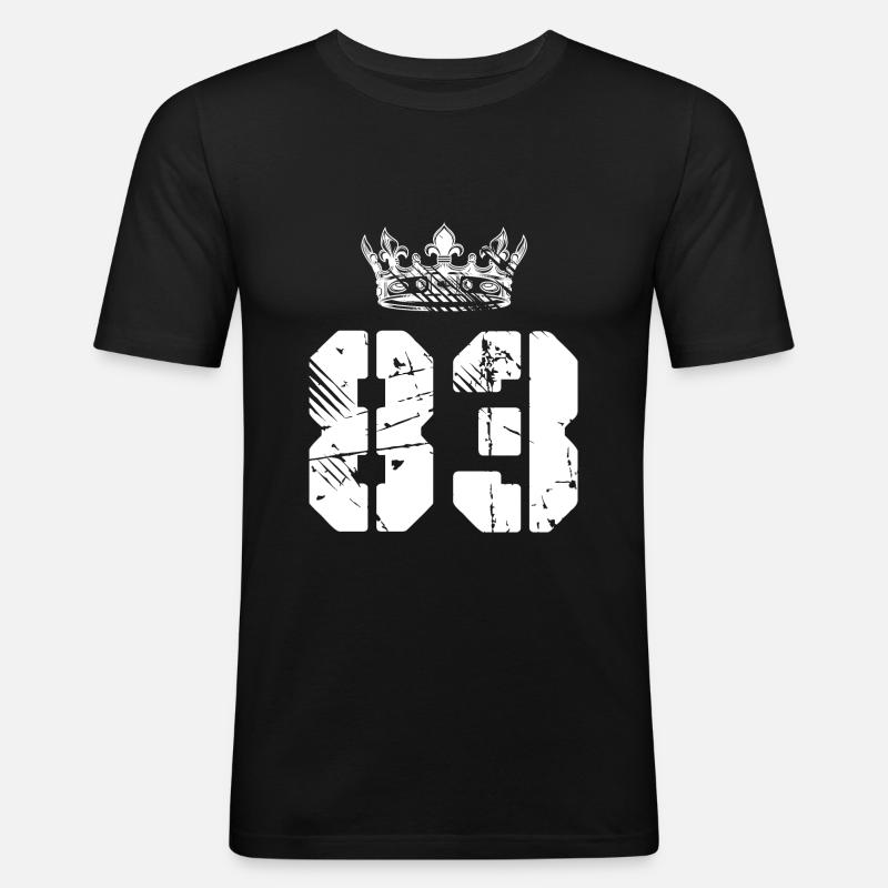 83 Zahl Krone - Männer Slim Fit T-Shirt - Schwarz