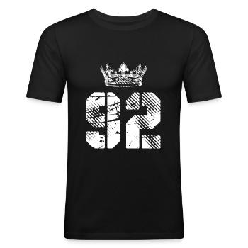 92 Number crown - Men's Slim Fit T-Shirt - black - Front - Nik (191cm)