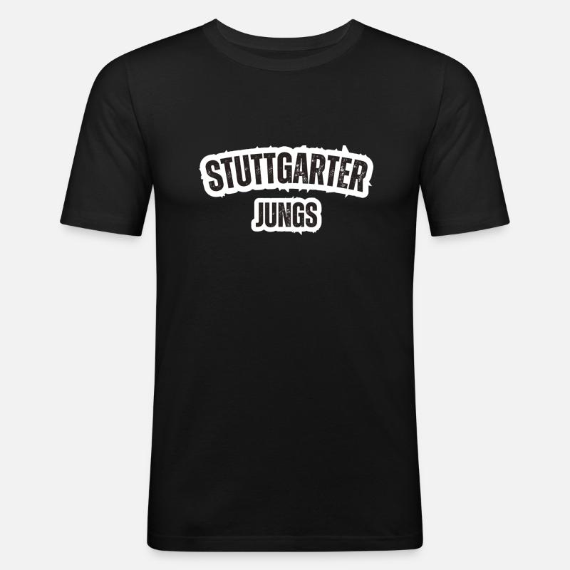 Stuttgarter Jungs - Männer Slim Fit T-Shirt - Schwarz
