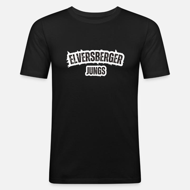 Elversberger Jungs - Männer Slim Fit T-Shirt - Schwarz