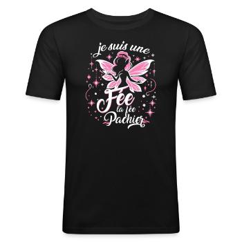 Je Suis Une Fée La Fée Pachier - T-shirt près du corps Homme - noir - Devant - Nik (191cm)