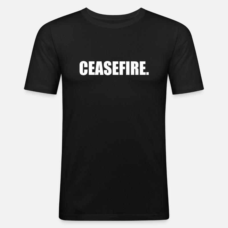 Ceasefire - Männer Slim Fit T-Shirt - Schwarz