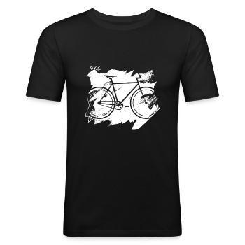 Fahrrad Velo Fixie - Männer Slim Fit T-Shirt - Schwarz - Vorne - Nik (191cm)