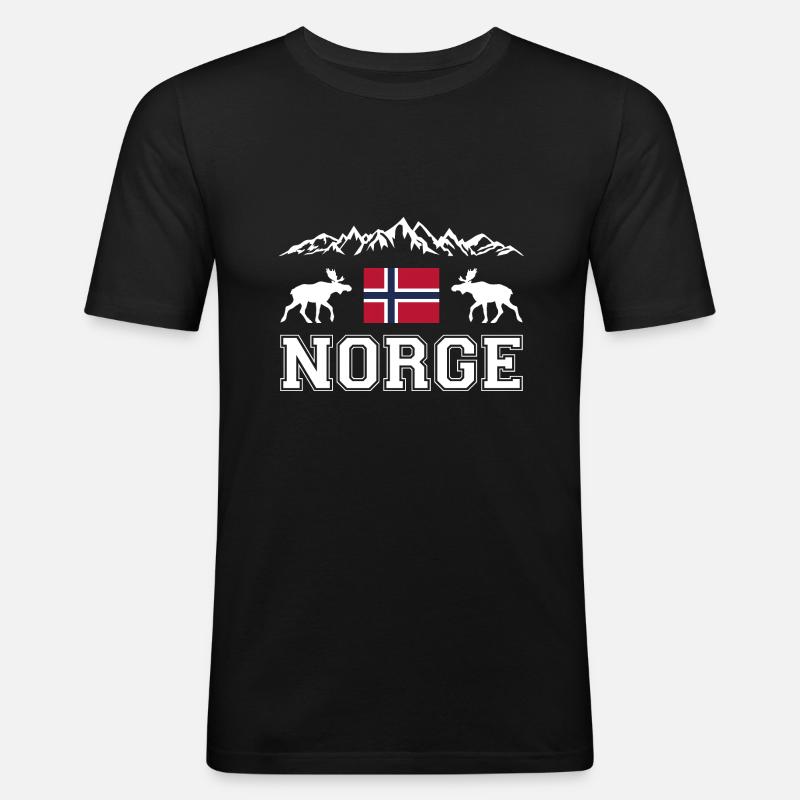 Norwegen - Männer Slim Fit T-Shirt - Schwarz