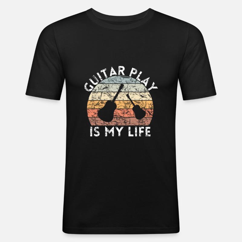 ATT SPELA GITARR ÄR MITT LIV GITARR - Slim Fit T-shirt herr - svart