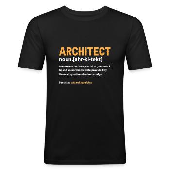 Architecte - T-shirt près du corps Homme - noir - Devant - Nik (191cm)