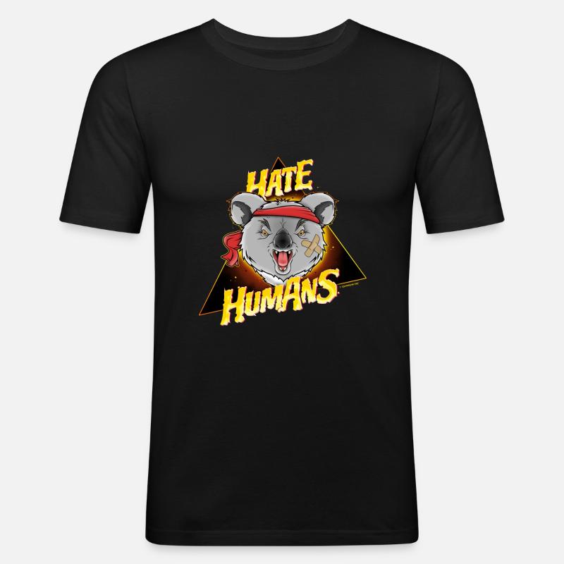 KOALA HATE HUMANS - T-shirt près du corps Homme - noir