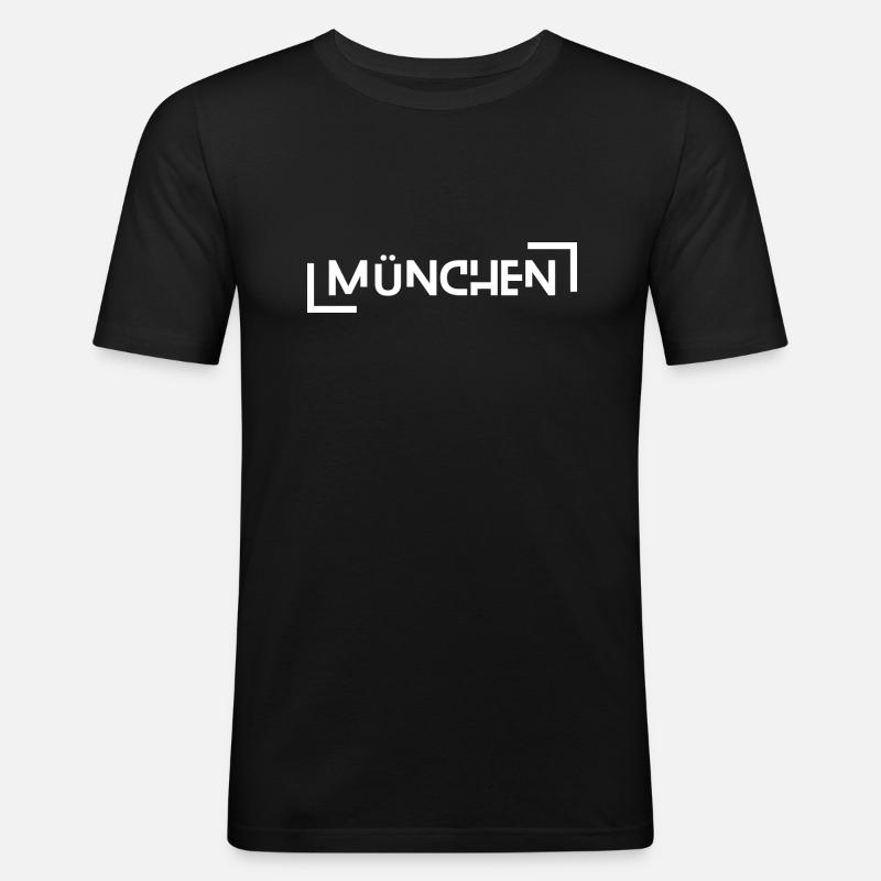 München - Männer Slim Fit T-Shirt - Schwarz