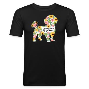 Shi Tzu Hund Hundehalter hundeliebe - Männer Slim Fit T-Shirt - Schwarz - Vorne - Nik (191cm)