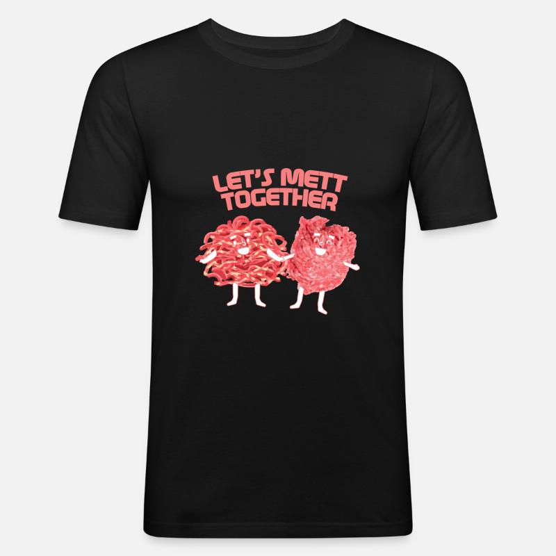 Rotes Fleisch ungesund ? - Männer Slim Fit T-Shirt - Schwarz
