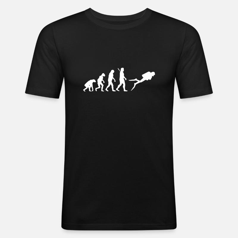 Evolution Tauchen - Männer Slim Fit T-Shirt - Schwarz