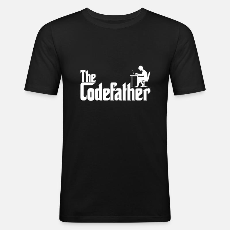 Informaticien le cadeau de programmeur Codefather - T-shirt près du corps Homme - noir