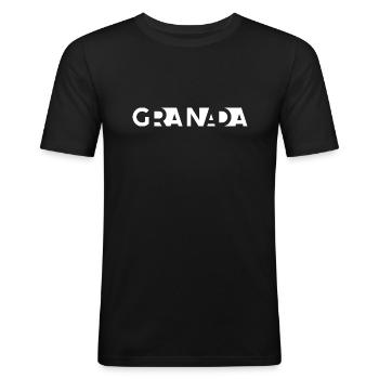 GRANADA – Andalousie – Espagne - T-shirt près du corps Homme - noir - Devant - Nik (191cm)