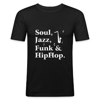 Soul Jazz Funk Dance Party - Men's Slim Fit T-Shirt - black - Front - Nik (191cm)