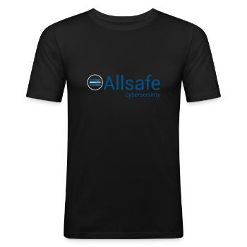 Mr Robot - Allsafe Cybersecurity - Männer Slim Fit T-Shirt - Schwarz - Vorne - Nik (191cm)