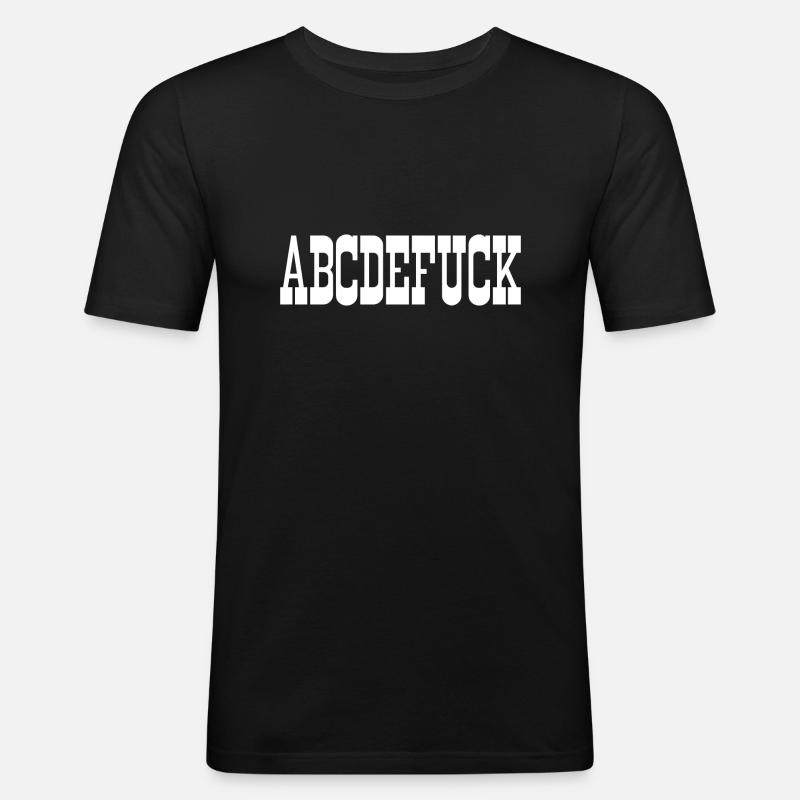 abcdefuck - Männer Slim Fit T-Shirt - Schwarz