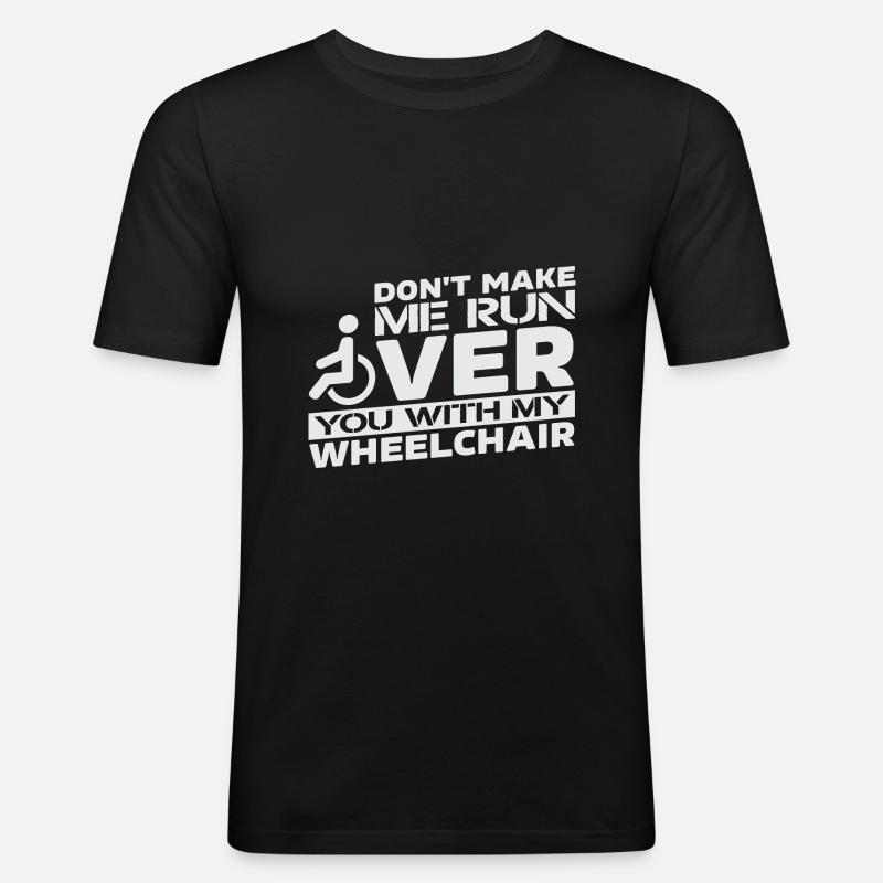 Rollstuhl Rollstuhlfahrer Rollstuhlfahrerin Rolli - Männer Slim Fit T-Shirt - Schwarz