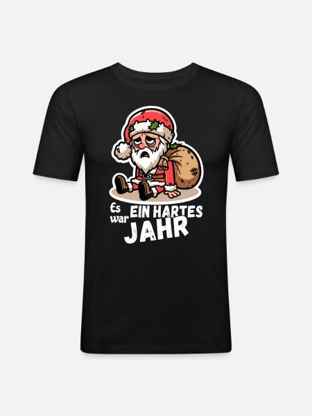 Funny Santa Claus Saying - Men's Slim Fit T-Shirt - black