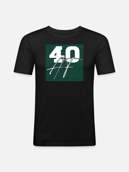40 Af Sarcastic Birthday - Men's Slim Fit T-Shirt - black