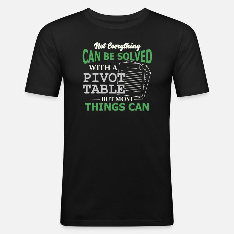 Pivot-Tabelle Tabellenkalkulation Nerd Buchhalter - Männer Slim Fit T-Shirt - Schwarz