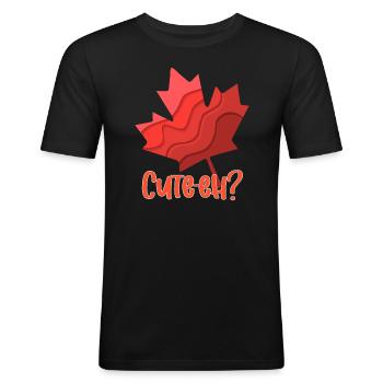Canada Bébé Feuille d’érable Mignon-Eh - T-shirt près du corps Homme - noir - Devant - Nik (191cm)