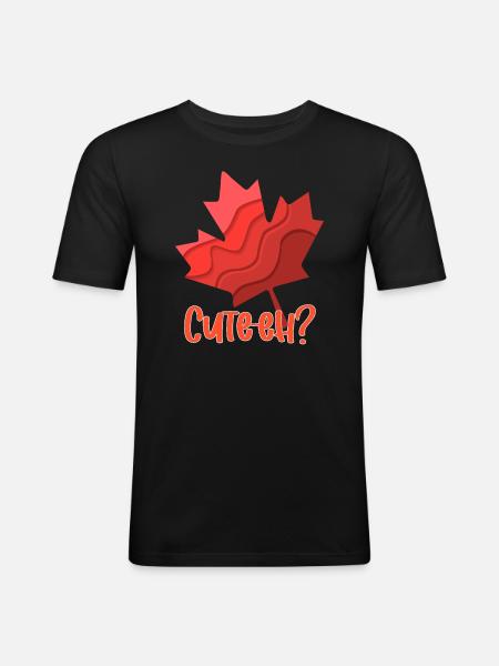 Canada Bébé Feuille d’érable Mignon-Eh - T-shirt près du corps Homme - noir