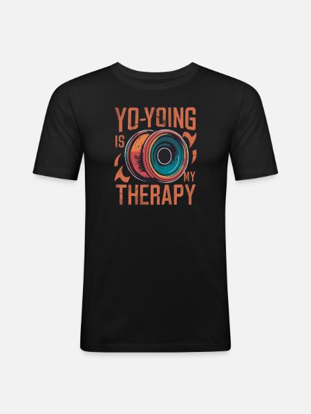 Yo-Yoing Is My Therapy Retro - Men's Slim Fit T-Shirt - black