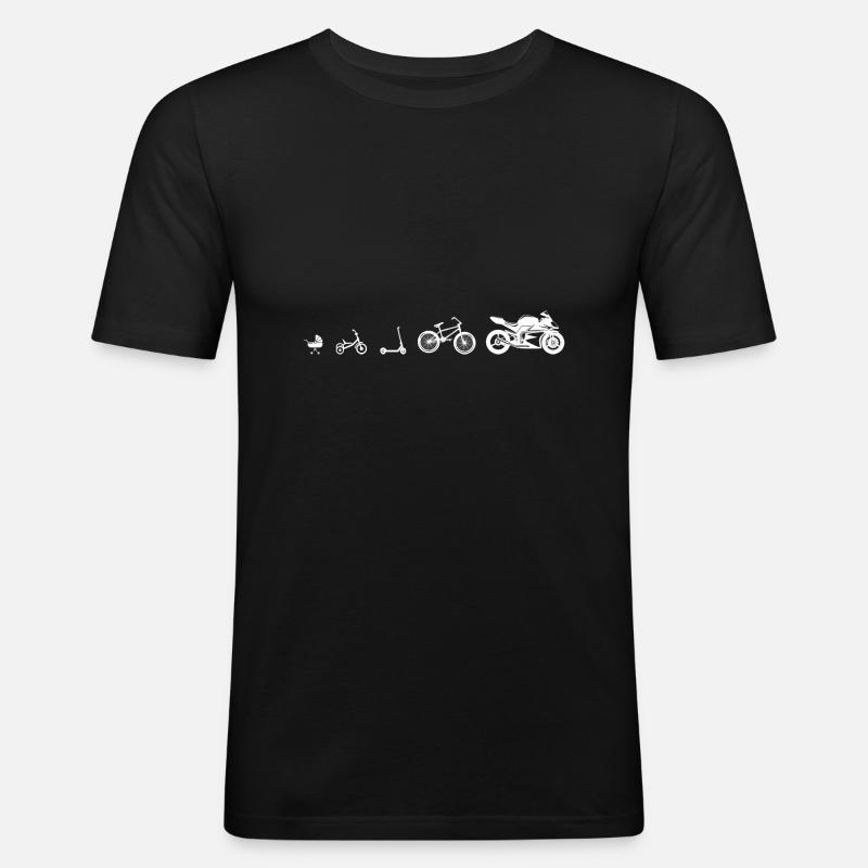 Evolution Two-Wheeler Scooter Motorcycle - Men's Slim Fit T-Shirt - black