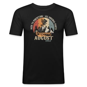 August 1967 Vintage Retro Birthday Gift 1967 - Men's Slim Fit T-Shirt - black - Front - Nik (191cm)