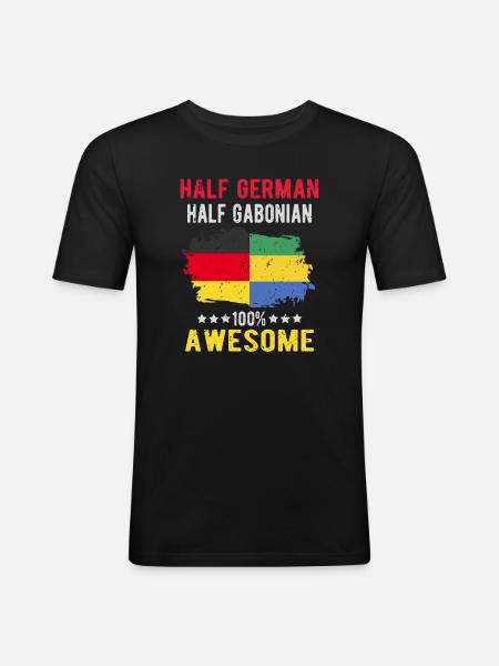 Half German Half Gabonese - Men's Slim Fit T-Shirt - black