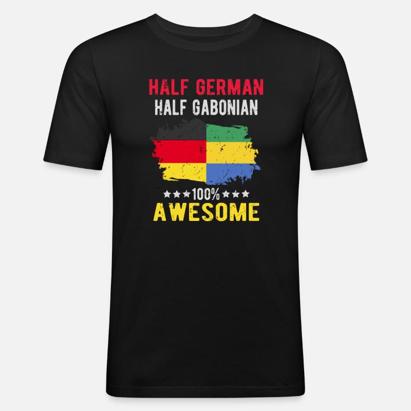 Half German Half Gabonese - Men's Slim Fit T-Shirt - black
