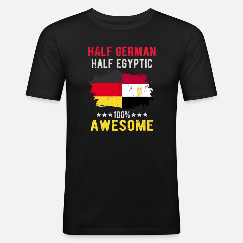 Half German Half Egyptian - Men's Slim Fit T-Shirt - black