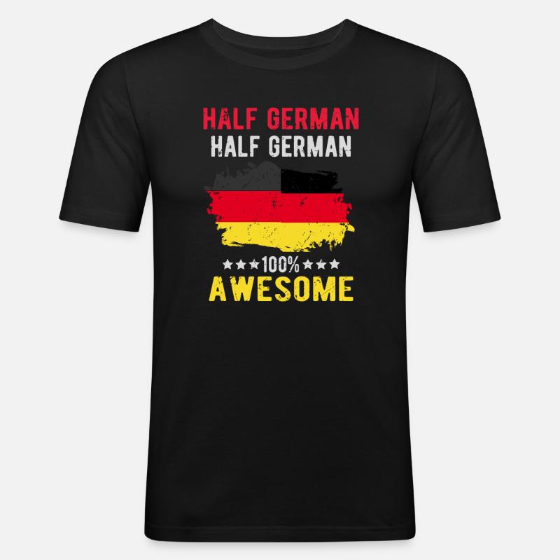 Half German Half German - Men's Slim Fit T-Shirt - black