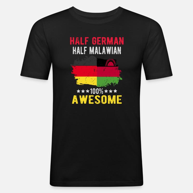 Half German Half Malawi - Men's Slim Fit T-Shirt - black