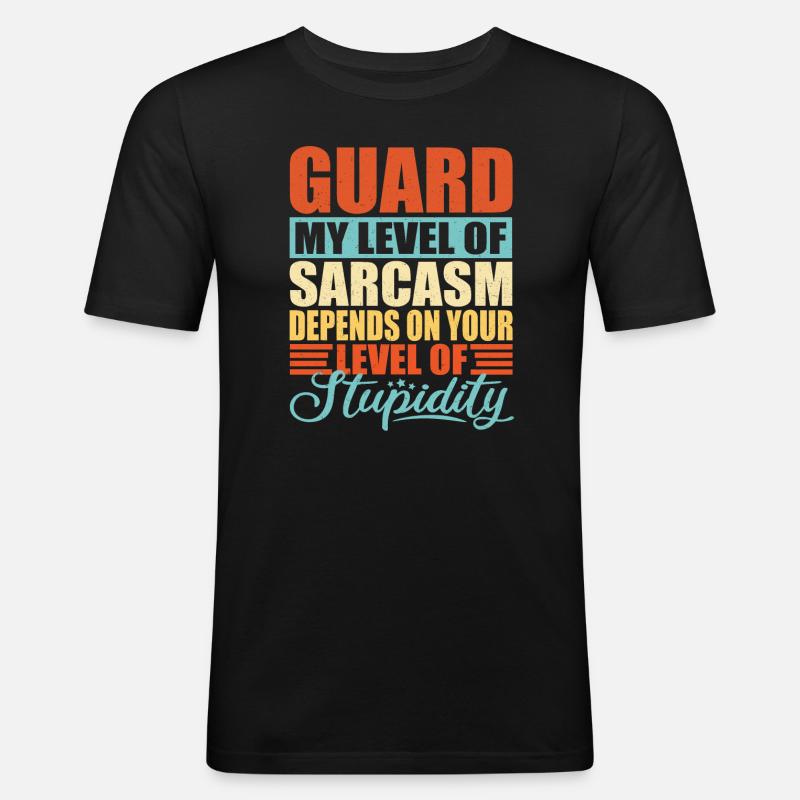 Wachmann Wächter Security Guard Geschenk - Männer Slim Fit T-Shirt - Schwarz