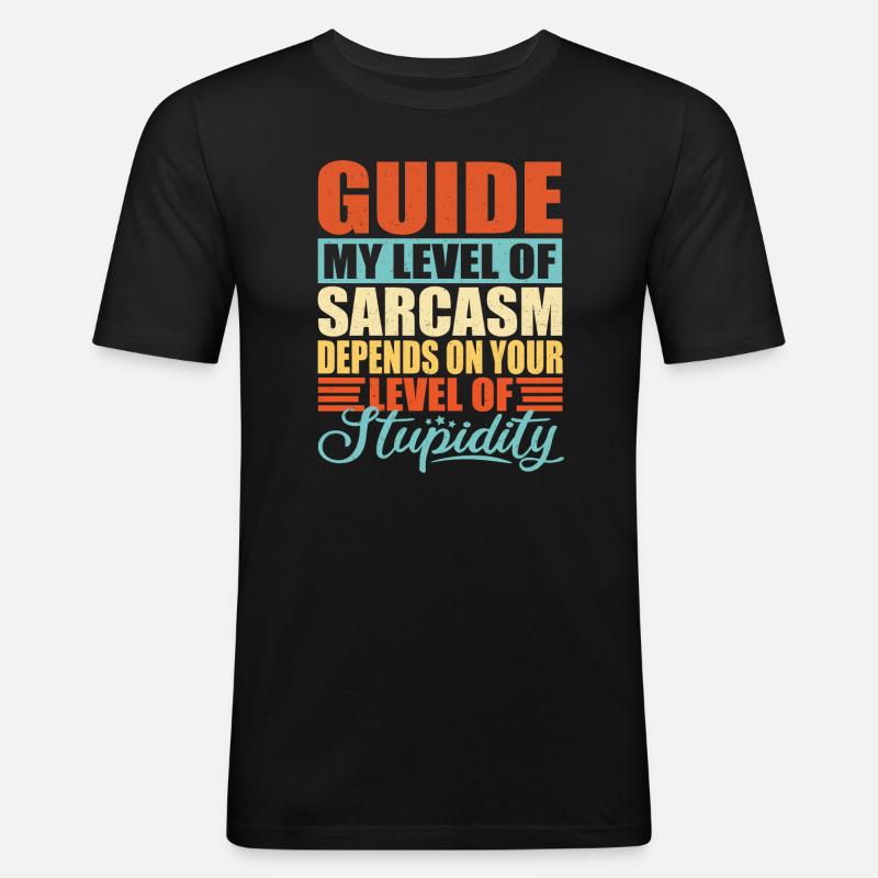 Guide Tourguide Spruch - Männer Slim Fit T-Shirt - Schwarz