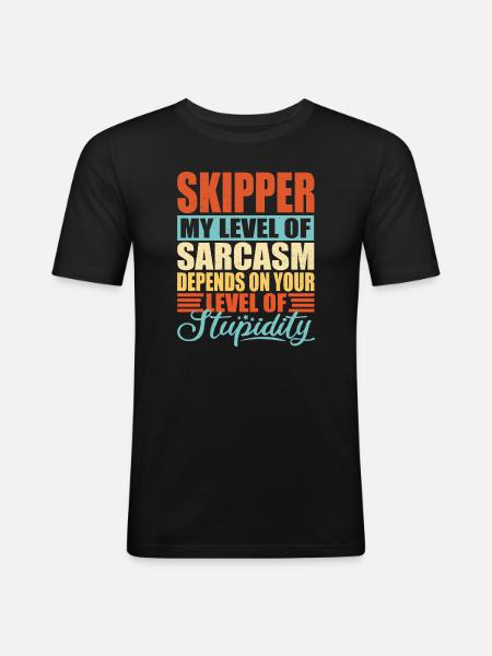 Skipper sarcasm Funny skipper - Men's Slim Fit T-Shirt - black