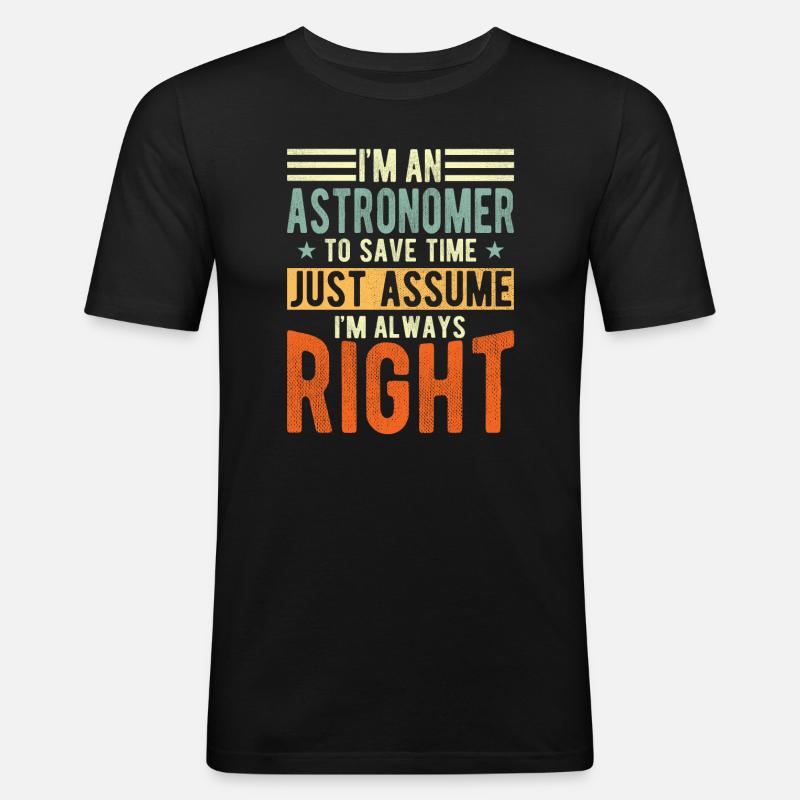 Astronom - Männer Slim Fit T-Shirt - Schwarz