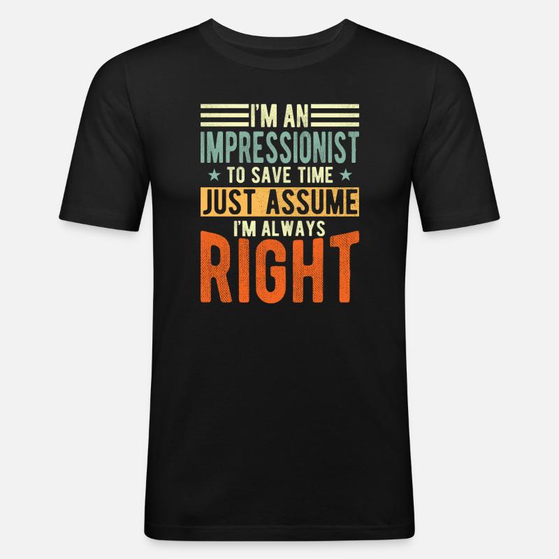 Impressionist - Männer Slim Fit T-Shirt - Schwarz
