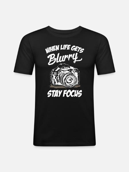 Photographer Stay Focus - Men's Slim Fit T-Shirt - black
